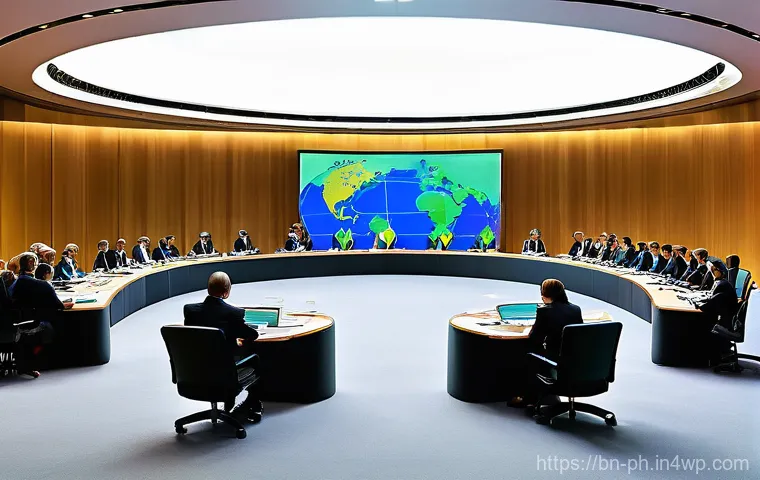 탄소예산의 법적 측면 검토 - A highly detailed, realistic image depicting the concept of a 'Carbon Budget' for Earth. The central...