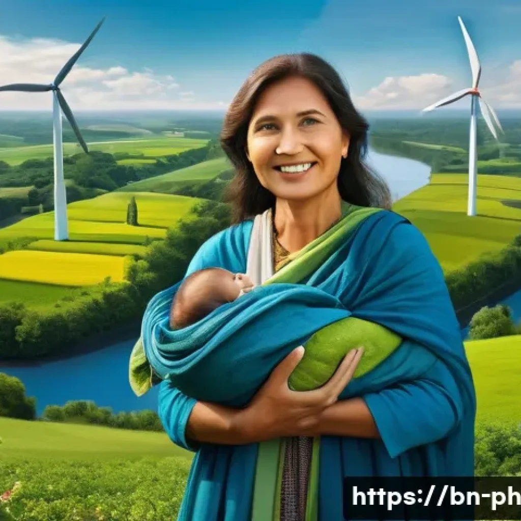 탄소예산과 정책 성공 사례 분석 - **Prompt:** "An illustrative and hopeful scene depicting Mother Earth as a vibrant, healthy entity, ...