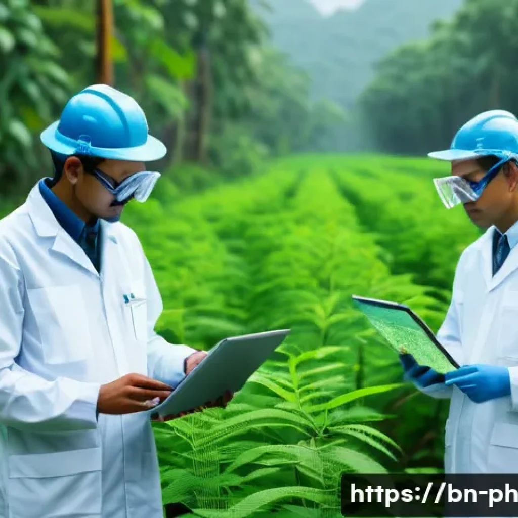 탄소예산 정책의 모니터링 및 평가 시스템 - A detailed scene of environmental scientists using advanced sensors and remote sensing technology in...