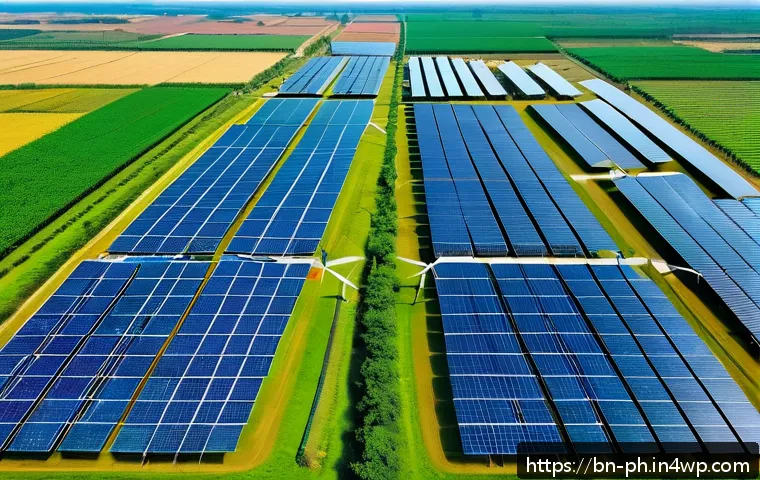 탄소예산 정책의 성과 평가 및 전략 - A detailed, vibrant image of a modern renewable energy facility in Bangladesh, featuring expansive s...